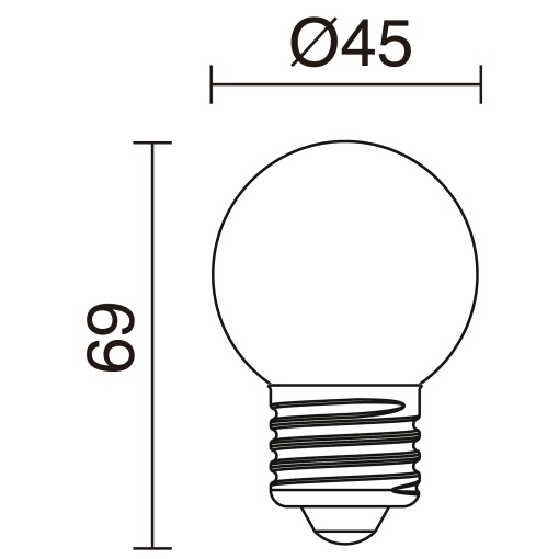 Luminária LED FILAMENT E27 LED Bulb 3W 330lm200lm CRI80 3000K Branco