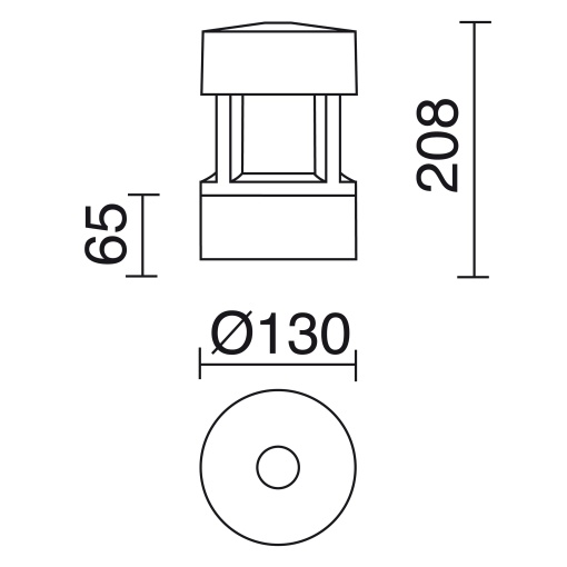 Bornes MINI NICO IP65 E27 15W 208mm Cinzento