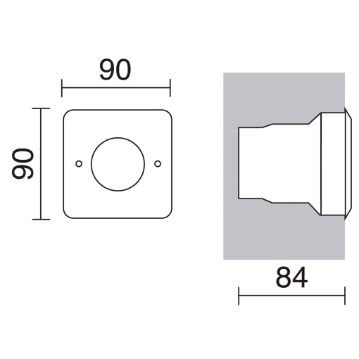Um recesso parede  chão NAT-LED Square IP68 LED SMD Azul 1.50W CRI80 Aço inoxidável