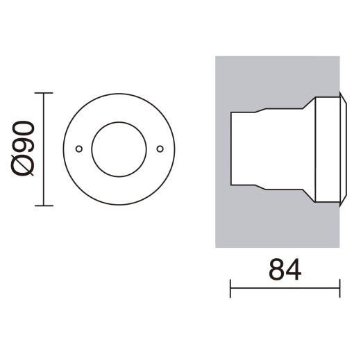 Um recesso parede  chão NAT-LED Round IP68 LED SMD 1.50W 180lm CRI80 3500K Aço inoxidável