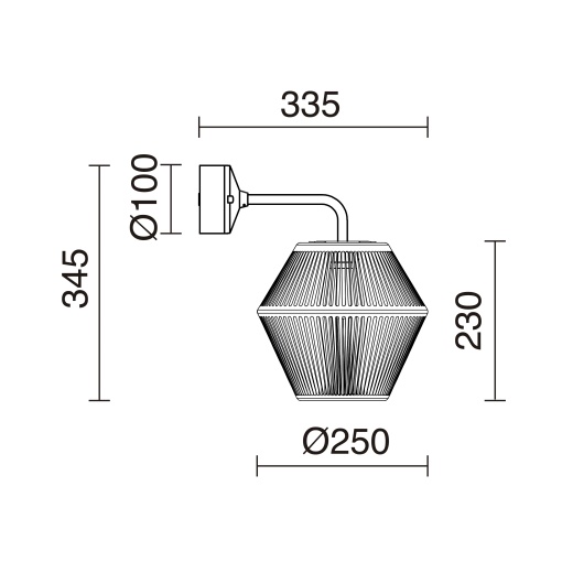 Suporte de parede NELL Corte de fase L,C LED COB AC 6W 515lm498lm CRI80 3000K Rattan grafite
