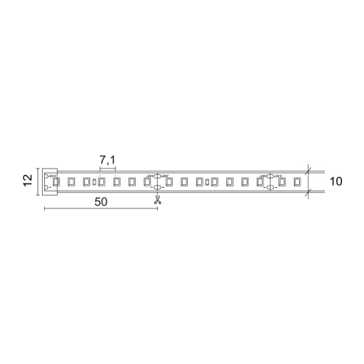 Tira conduzida NILO IP67 LED SMD 2835 9.60Wm 979lmm CRI90 2700K 120º