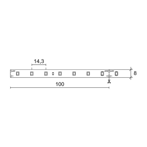 Tira conduzida NILO LED SMD 12.57Wm 1360lmm CRI80 4000K 120º