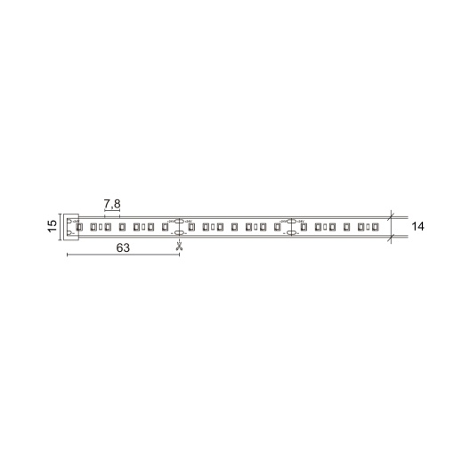 Tira conduzida NILO IP67 LED SMD 2835 22Wm 3650lmm CRI80 3000K 120º