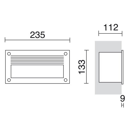 Assimétrica rebaixada RIMA IP65 LED SMD AC 13W 1710lm373lm CRI80 3000K Antracite
