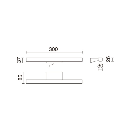 Aplique baño SLEET ON WALL S LED SMD AC 6W 408lm473lm474lm CRI84 3000K4000K5700K Cromado