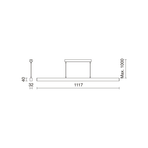 Suspensão SIGMA LED SMD 44W 5943lm4998lm CRI90 4000K 48º Branco Branco