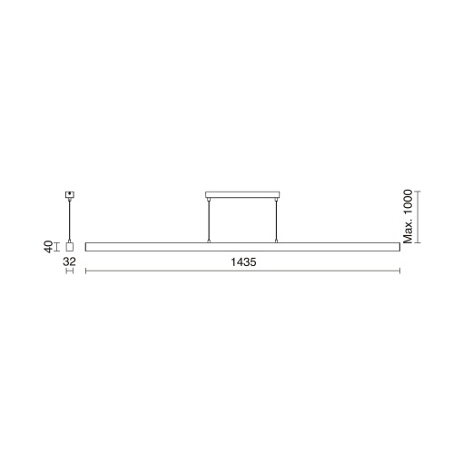 Suspensão SIGMA LED SMD 57W 7641lm6426lm CRI90 4000K 48º Cinzento Branco
