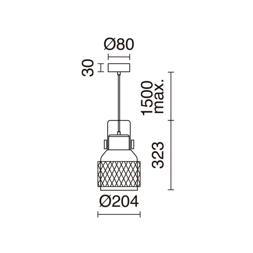 Suspensão TOSCA Small E27 60W Branco