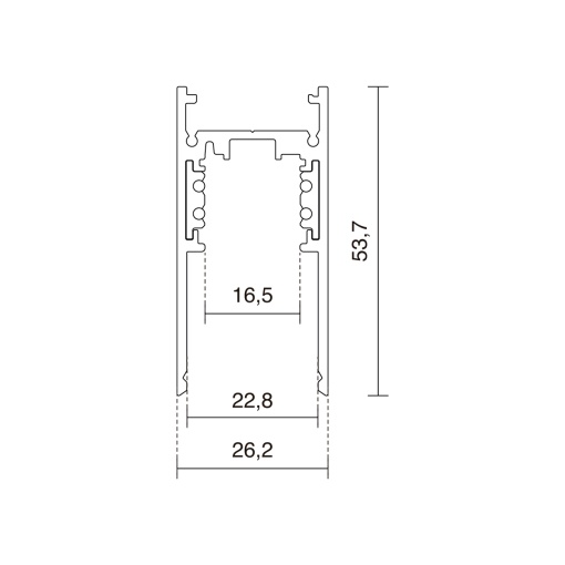 trilho 48V TRACK 48V 1m Preto