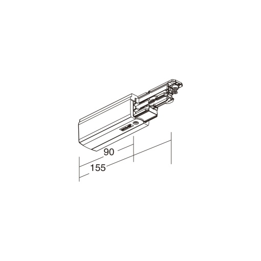 Mains conector direito DALI TRACK Dali Preto