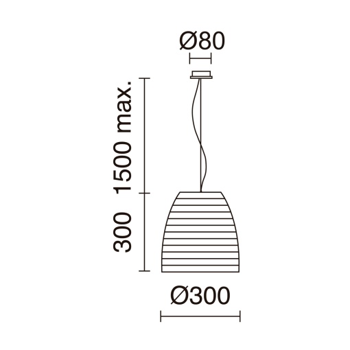 Suspensão TWIST GX53 LED T2 6W 480lm CRI80 3000K Faia de madeira
