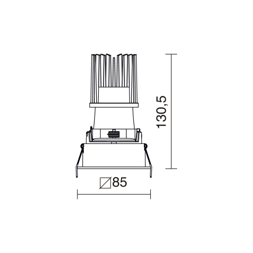 Empotrable techo tilt VIP3 Square Square LED COB 15.60W 1940lm1601lm CRI90 2700K 38º Branco Ouro