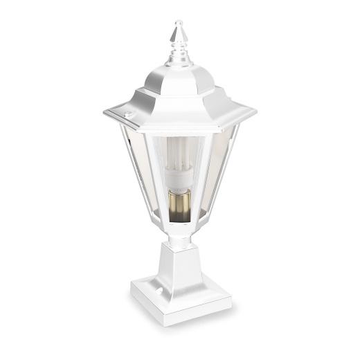 Bollard clássico ELITE 6 IP44 E27 42W 620mm Vidro transparente Blanco texturado