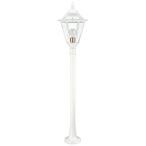 Bollard clássico ELITE 6 IP44 E27 42W 1240mm Vidro transparente Blanco texturado