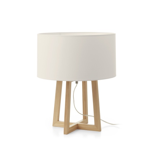 Tabela KARA E27 40W Faia de madeira Bege Eco