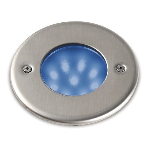 Um recesso parede  chão NAT-LED Round IP68 LED SMD Azul 1.50W CRI80 Aço inoxidável