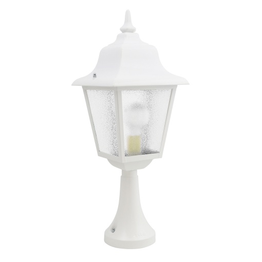 Bollard clássico ROB IP44 E27 42W 540mm Vidro fosco Blanco texturado