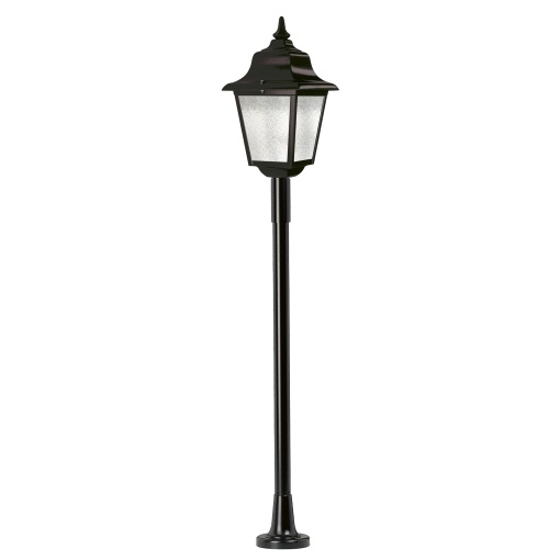 Bollard clássico ROB IP44 E27 42W 1210mm Vidro fosco Negro texturado
