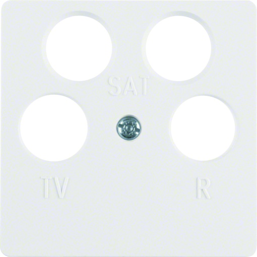 Centro tomada TV, 4 saídas, branco mate