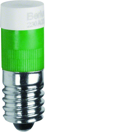 Lâmpada LED E10, verde, 230V