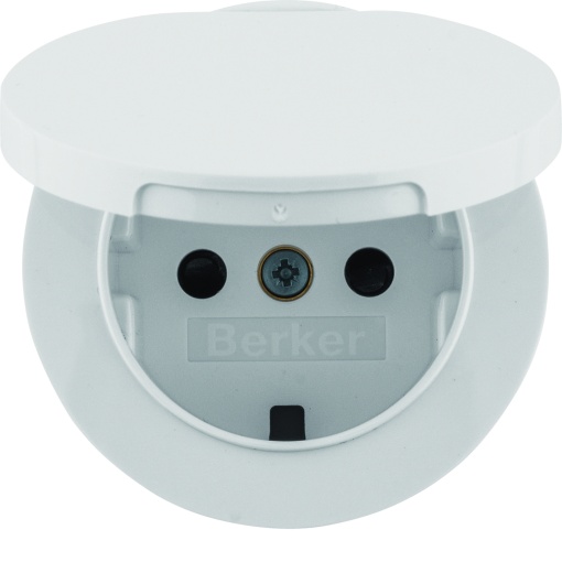 R.1R.3 - esplh. Schuko c tampa, branco