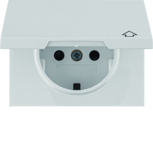 K.1K.5 - esplh. Schuko c tampa, branco