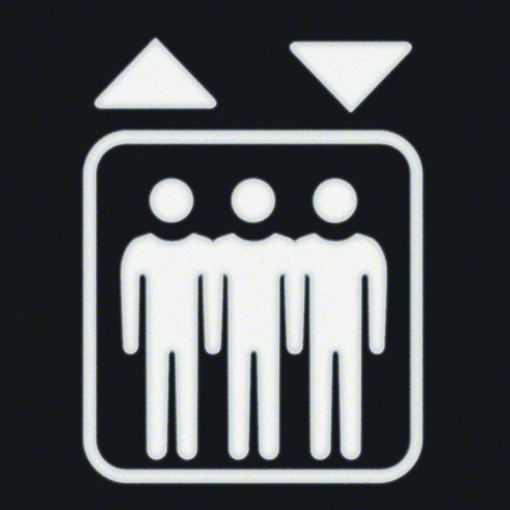 Etiq. sinaliz. LED quadrado elevador