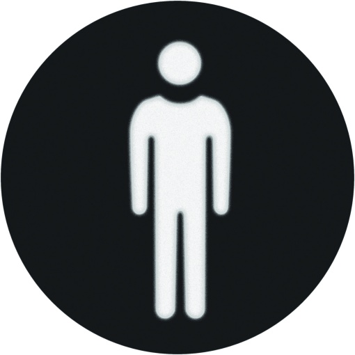 Etiq. sinaliz. LED redondo homem