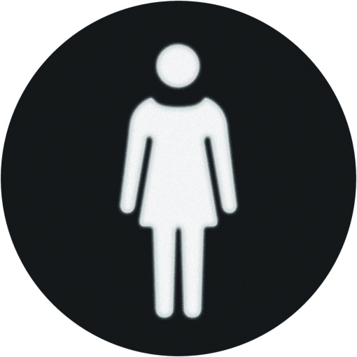 Etiq. sinaliz. LED redondo mulher