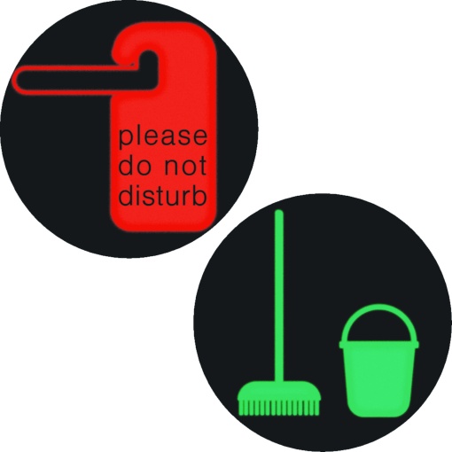 Etiq. sinaliz. LED redondo hotel