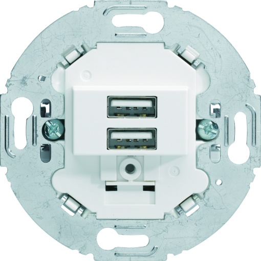 Tom. carreg. USB AA 3A redonda, branco