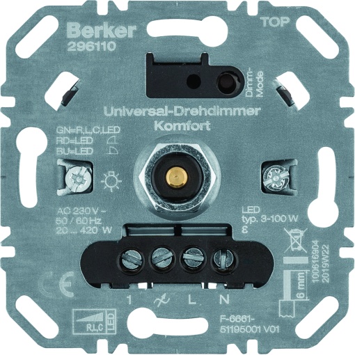 Dimmer Universal de Rotação Conforto R, L, C, LED Dimmer com Suavização Rápida