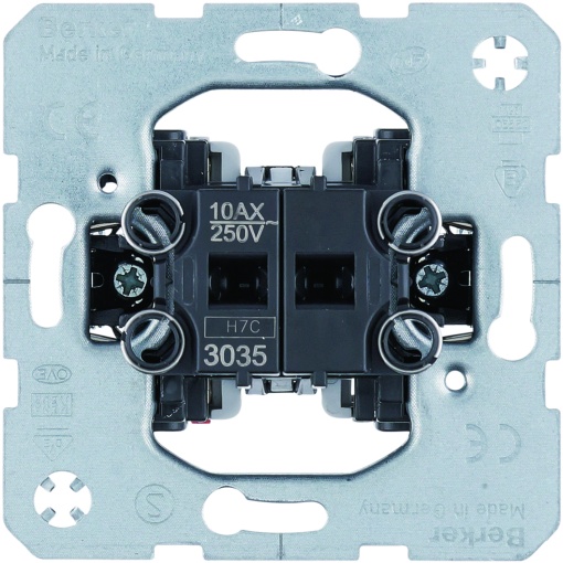 Interruptor de série, comutador de lustre, duas teclas, embutido, 10A250V, IP20