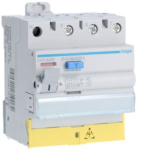 Int dif 3PN 25A 30mA AC cbornes des