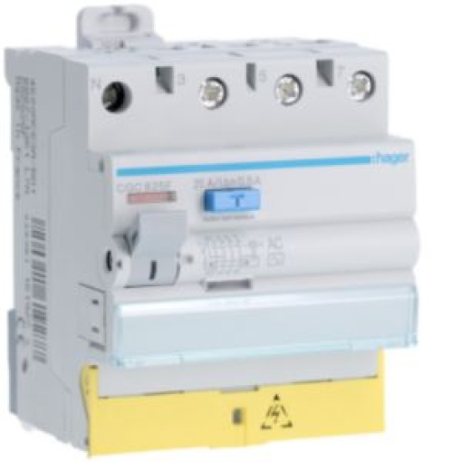 Int dif 3PN 25A 500mA AC cbornes des