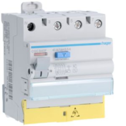 Int dif 3PN 40A 500mA AC cbornes des