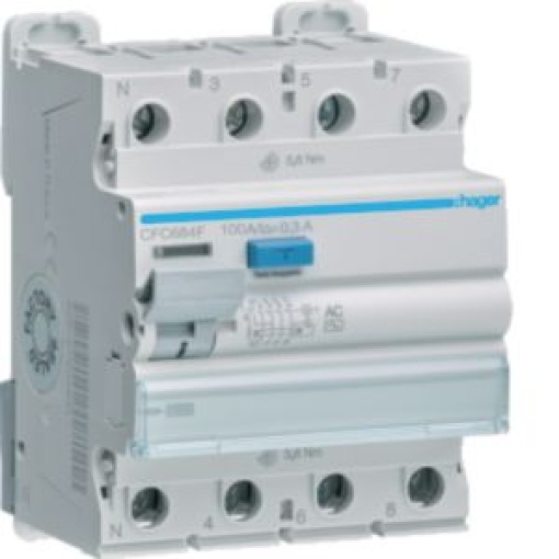 Inter dif 4P 100A 300mA tipo AC 4M