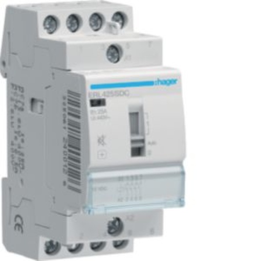 Contactor silencio manu 25A 4NA 12V DC