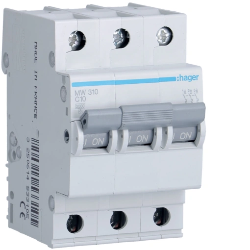 Disjuntor 3P 10A C 3kA 3M