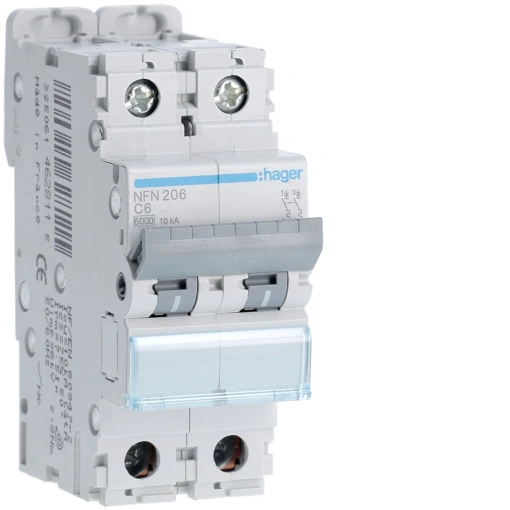 Disjuntor 2P 6A C 610kA 2M