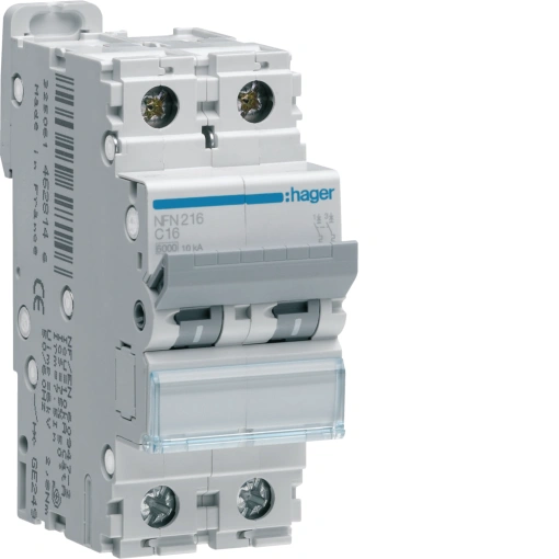 Disjuntor 2P 16A C 610kA 2M