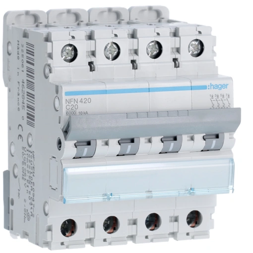Disjuntor 4P 20A C 610kA 4M