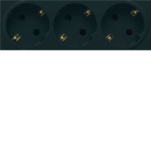 gallery Tom múltip Schuko x3 preto