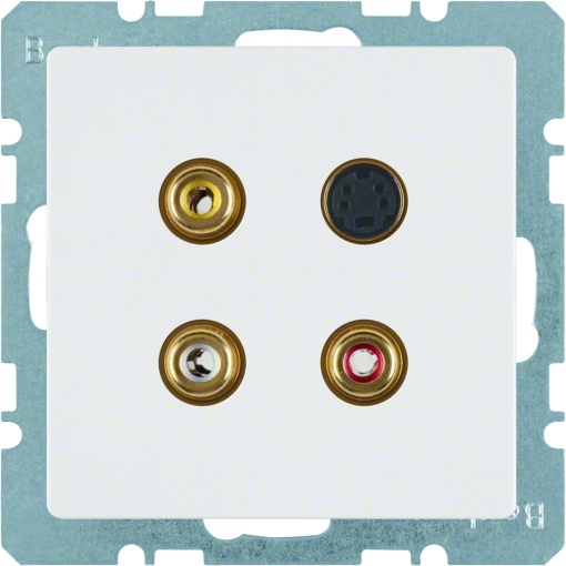 Q.x - tomada 3xRCAS-video, branco