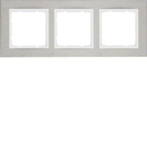 B7  quadro x3 horiz Inoxbranco mate