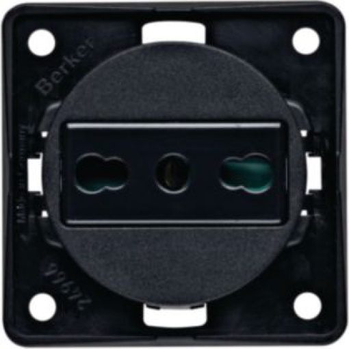 Integro  tomada Italia 16A preto mate