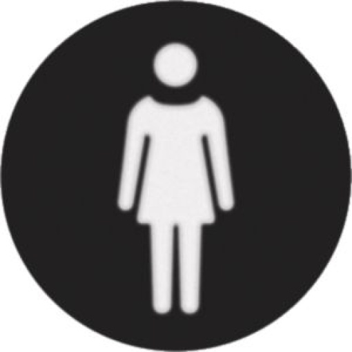 Etiq sinaliz LED redondo mulher