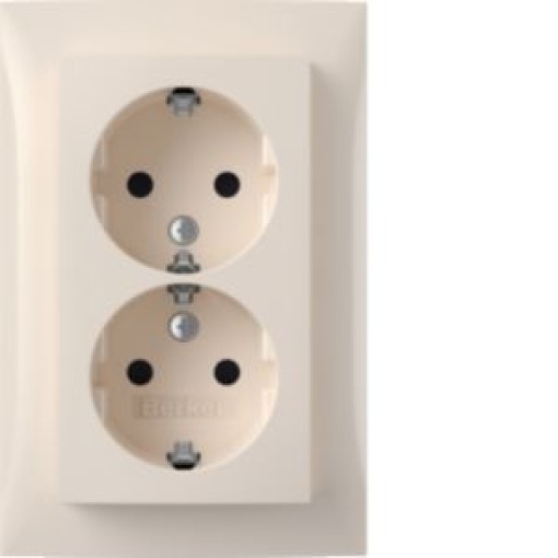S1Bx  Schuko x2 monobobtur creme