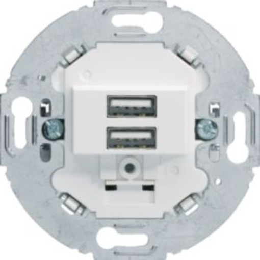 Tomada USB carreg 30A redonda branco